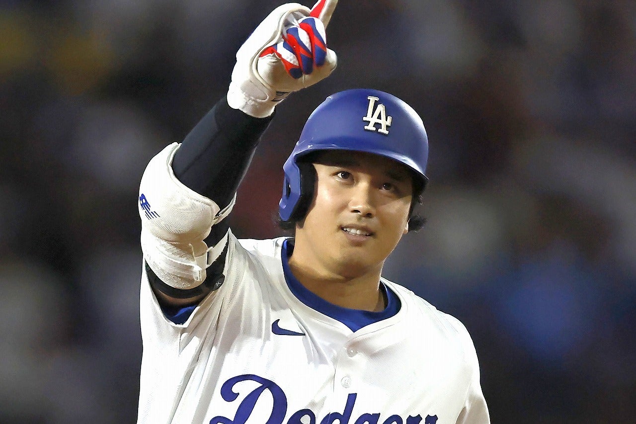 キャリアハイに並ぶ54号２ランホームランでチームの地区優勝に貢献した大谷。(C)Getty Images