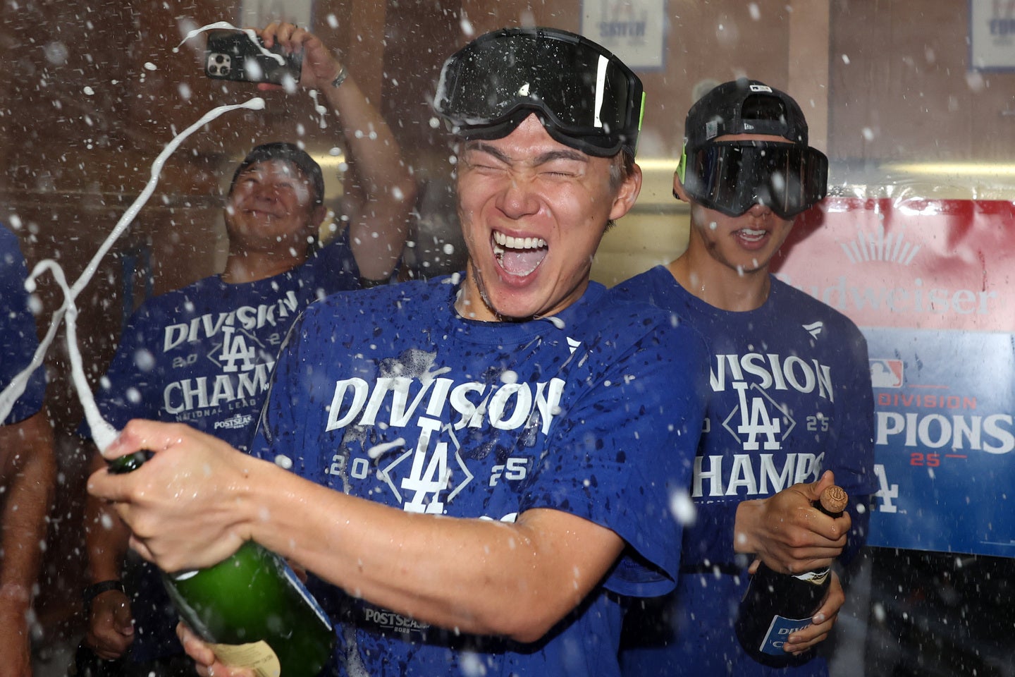 ドジャースの山本由伸。今季12勝＆201奪三振で地区優勝に大きく貢献した。(C) Getty Images
