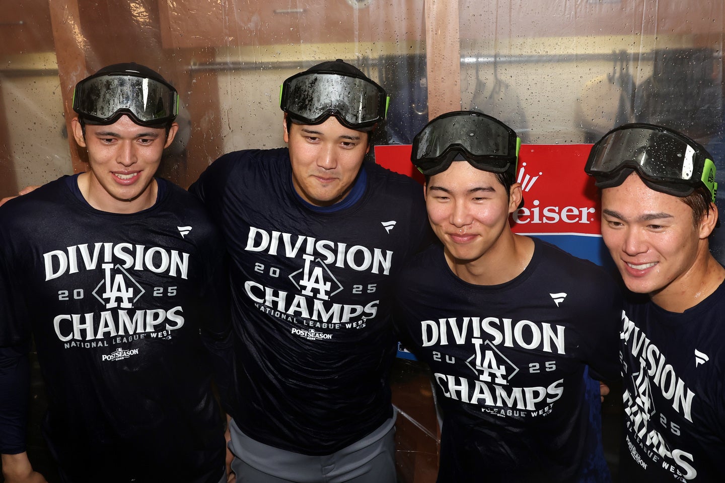 ドジャースの日韓メジャーリーガーの豪華4ショットが話題だ。(C) Getty Images