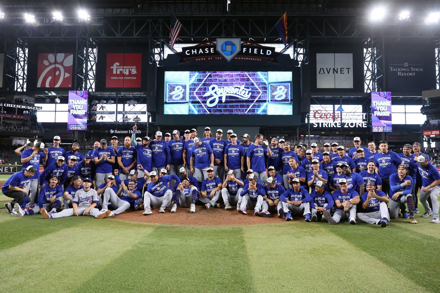 ４年連続23回目の地区優勝を果たしたドジャース。WCSの相手はどこになるのか？(C) Getty Images