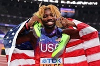 男子200mでV4を飾った米国のライルズ。写真：梅月智史（THE DIGEST写真部）