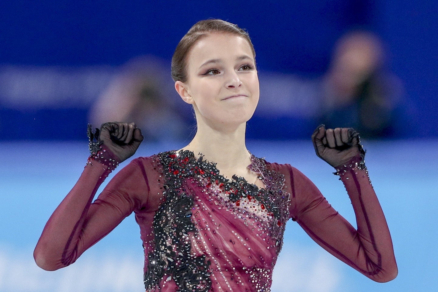 北京五輪で金メダルを獲得したシェルバコワ。(C)Getty Images