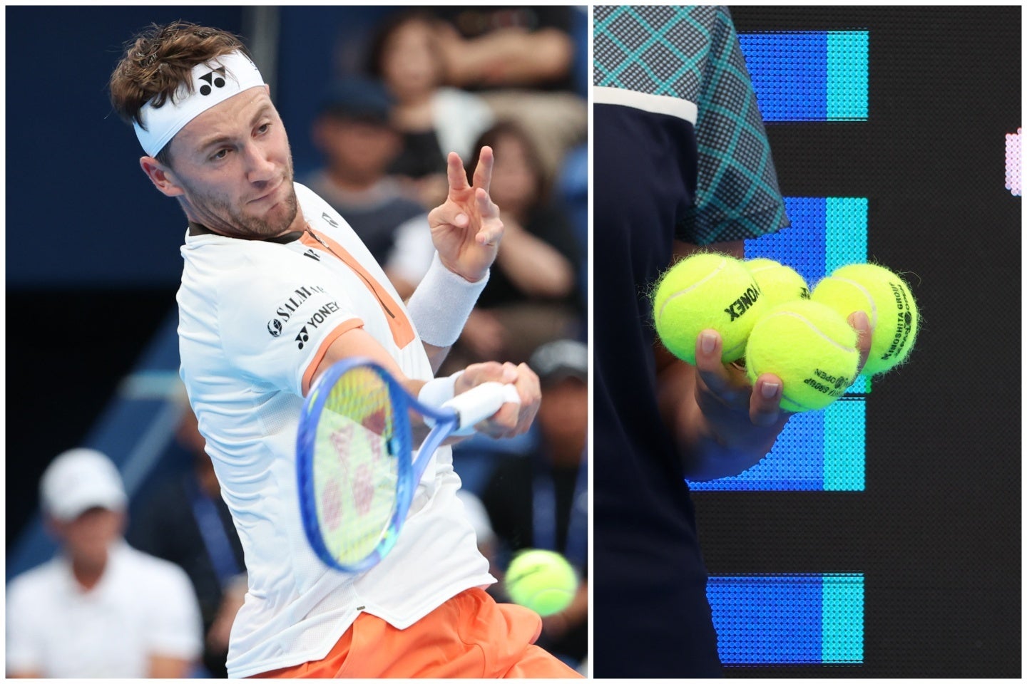 ジャパンOPでは苦戦が続いていたルードだが、今年はベスト４進出。公式球がヨネックスに変わったことも好調の要因と語る。写真＝滝川敏之