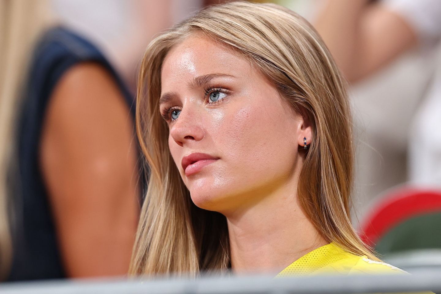 男子棒高跳で世界記録を樹立したデュプランティスの婚約者、イングランデルさん。写真：梅月智史（THE DIGEST写真部）