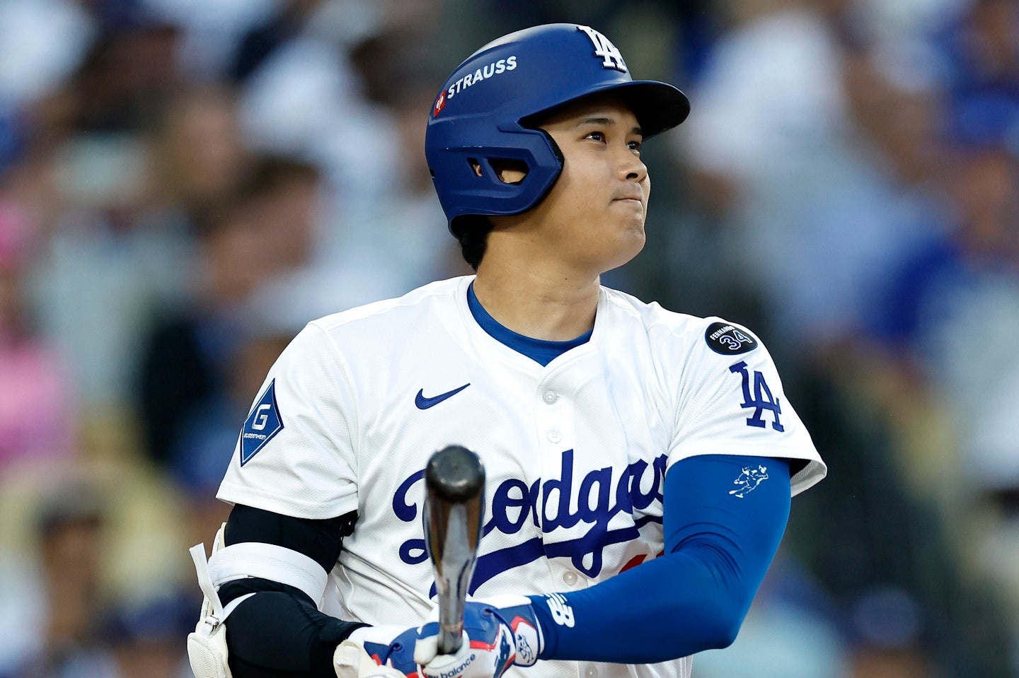 先頭打者アーチを放ったドジャースの大谷翔平。(C) Getty Images