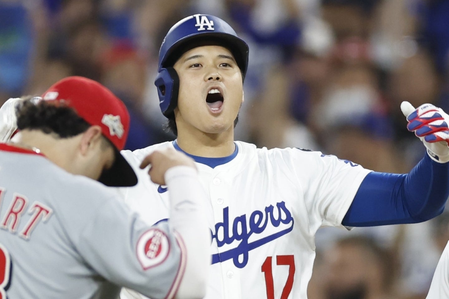 ６回に右前適時打を放った大谷。(C)Getty Images