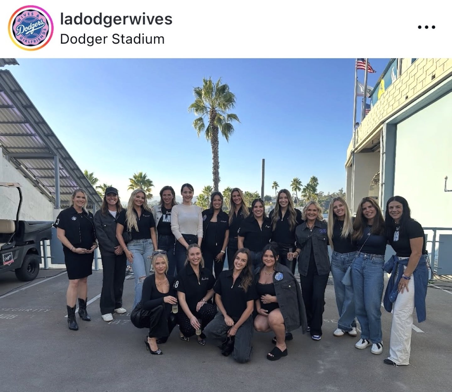 ドジャース奥さま会の集合写真。白のトップスを着るのが真美子さんだ（画像は公式インスタグラムのスクリーンショット）。