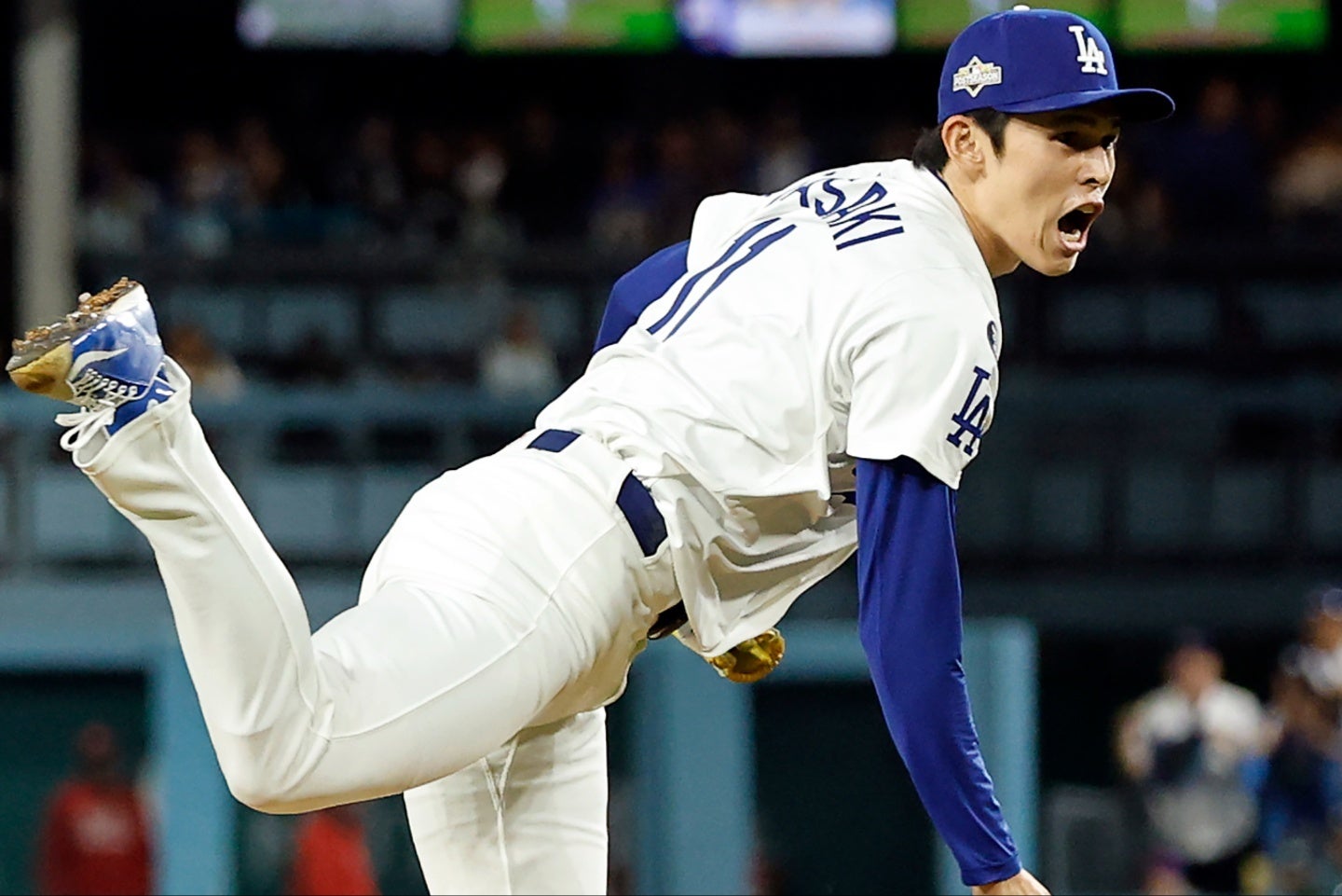 力強い投球を見せた佐々木。(C) Getty Images