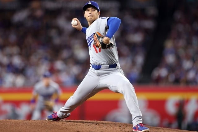 フィリーズ戦で先発した大谷。(C)Getty Images