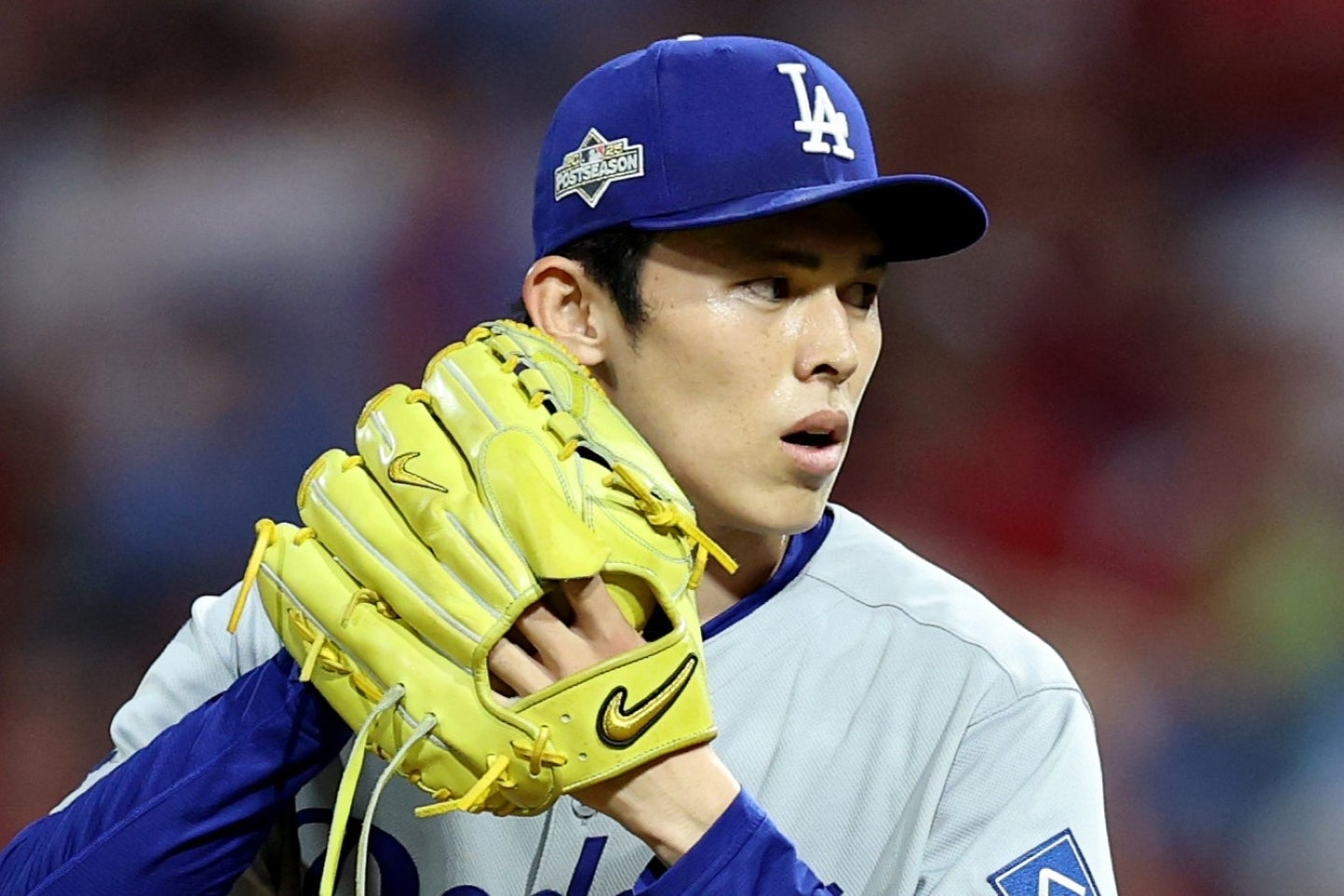 フィリーズ戦の９回に登板に、無失点で試合を締めた“新守護神”佐々木。(C)Getty Images