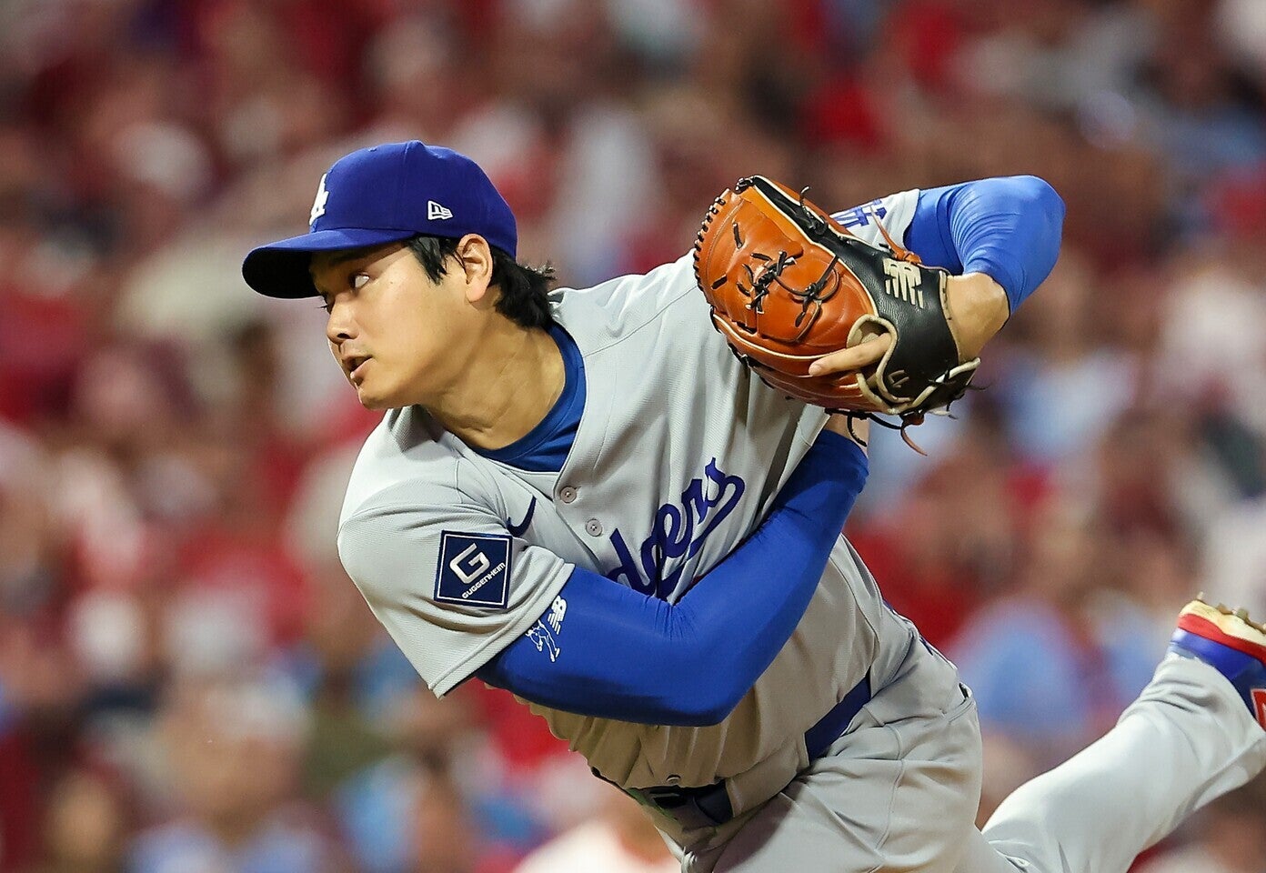 大谷がPS初勝利。強力フィリーズ打線を３失点に抑えた。(C)Getty Images