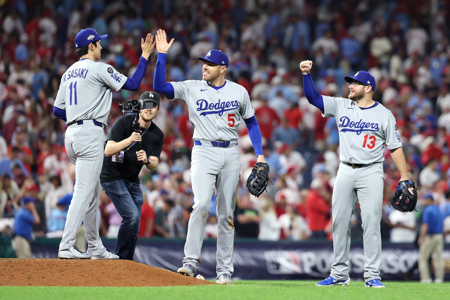 ドジャースが９回の攻防を制して２連勝。NLCS進出に王手をかけた。(C) Getty Images