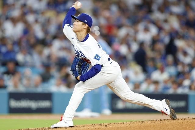 ５回途中３失点で降板となった山本。(C) Getty Images