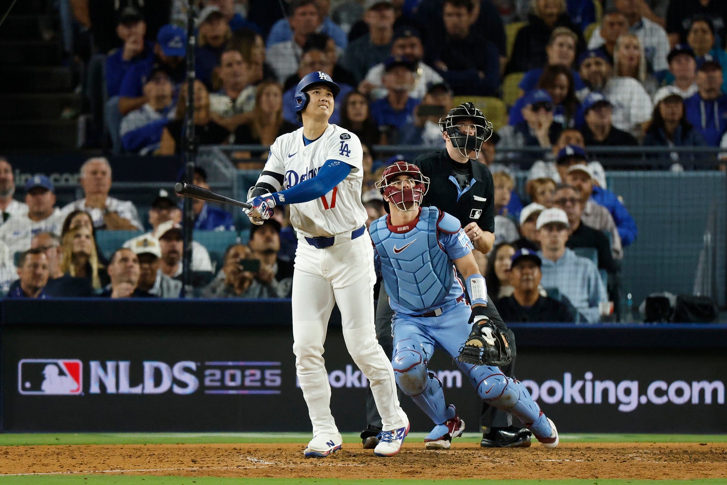 大谷は第４打席、逆方向に大飛球したが左飛に倒れた。(C) Getty Images