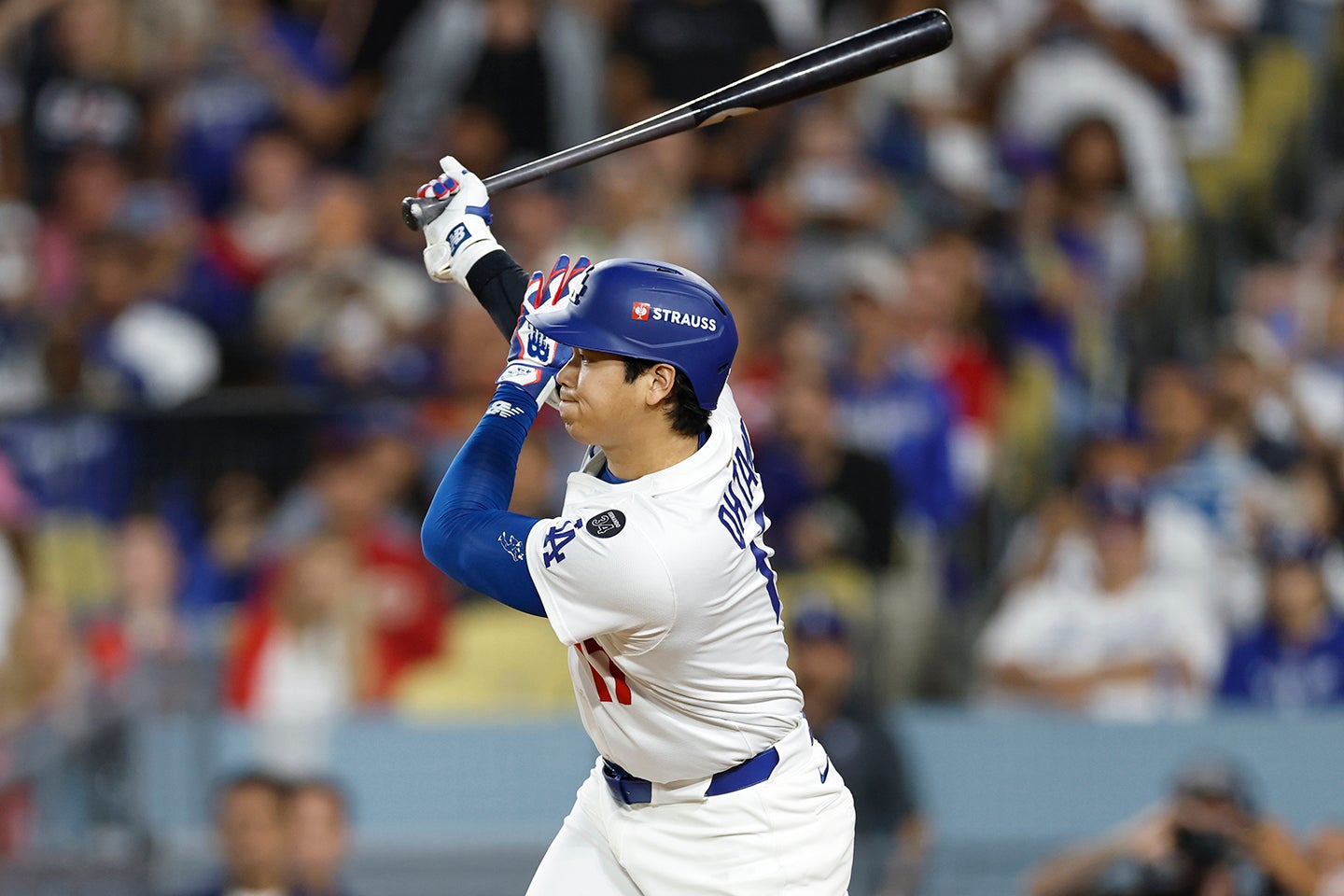 フィリーズとの第４戦の第３打席は空振り三振の大谷。(C) Getty Images