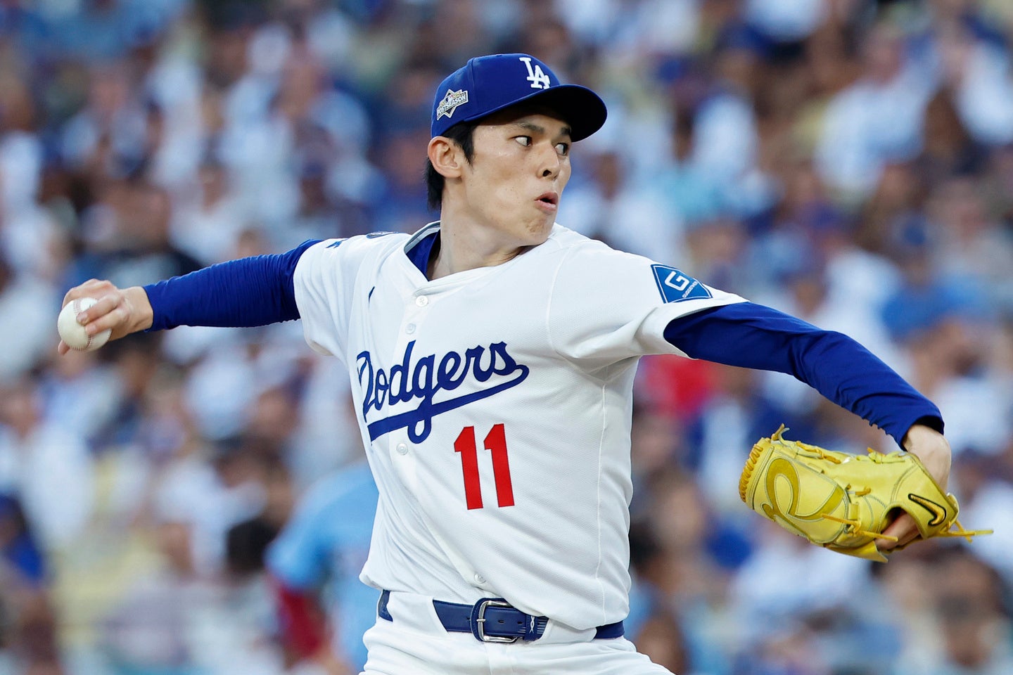 ドジャースの佐々木朗希。２イニング連続で三者凡退に抑えた。(C)Getty Images