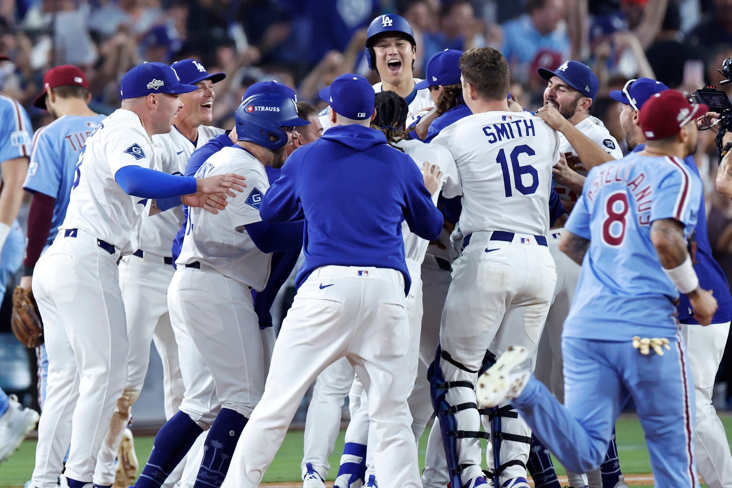 ２年連続のリーグ優勝決定シリーズ進出を決めたドジャース。(C)Getty Images