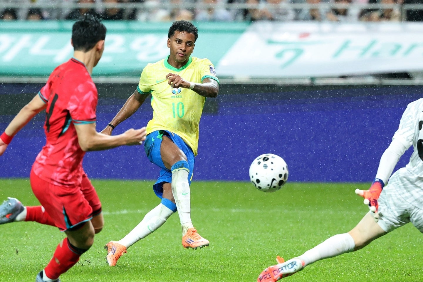 ロドリゴのゴールなどで韓国に５-０と大勝したブラジル。14日に東京で日本代表と対戦する。(C)Getty Images
