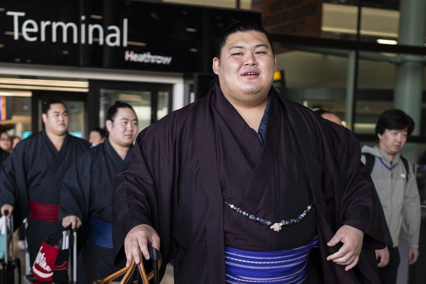 大相撲ロンドン公演で英国を訪れている力士たち。大の里（写真）はロンドン市街を散策したようだ。(C) Getty Images