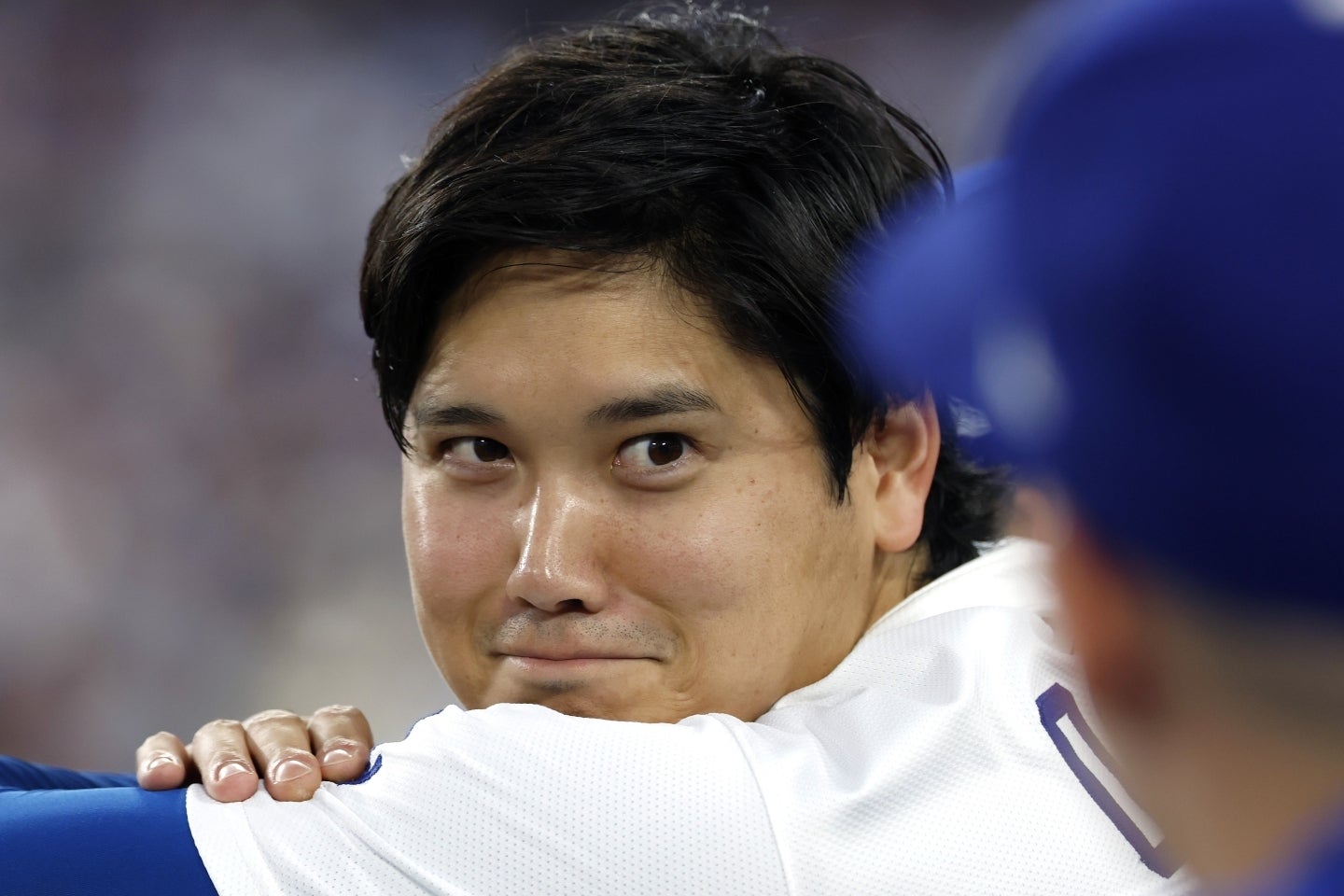 敵地球場での練習中に大谷翔平をとらえた一枚が話題に。(C)Getty Images