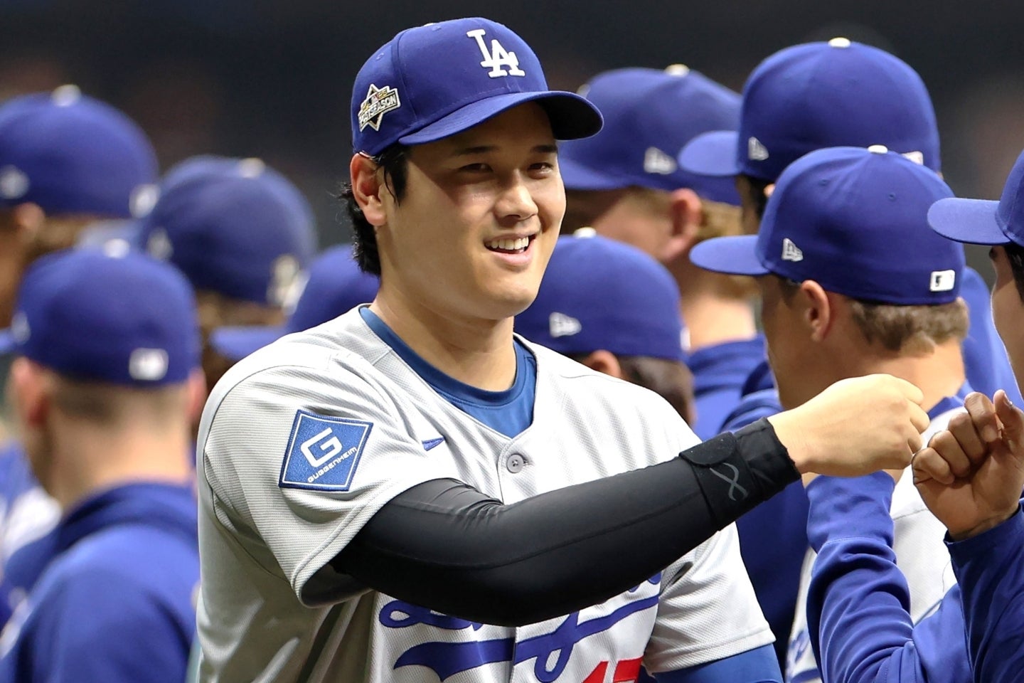 ブルワーズとのリーグ優勝決定シリーズ初戦で２打数無安打、３四球だった大谷。(C)Getty Images
