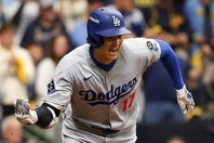 リーグ優勝決定シリーズで大谷が初安打、初打点を挙げた。(C)Getty Images