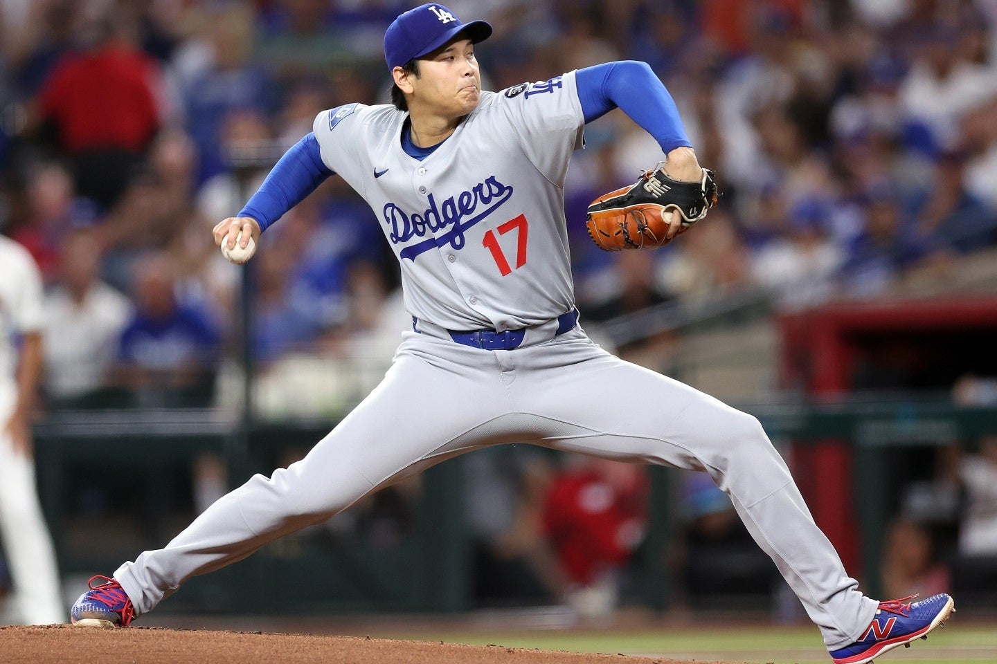 NLCS第４戦に先発予定の大谷。(C)Getty Images