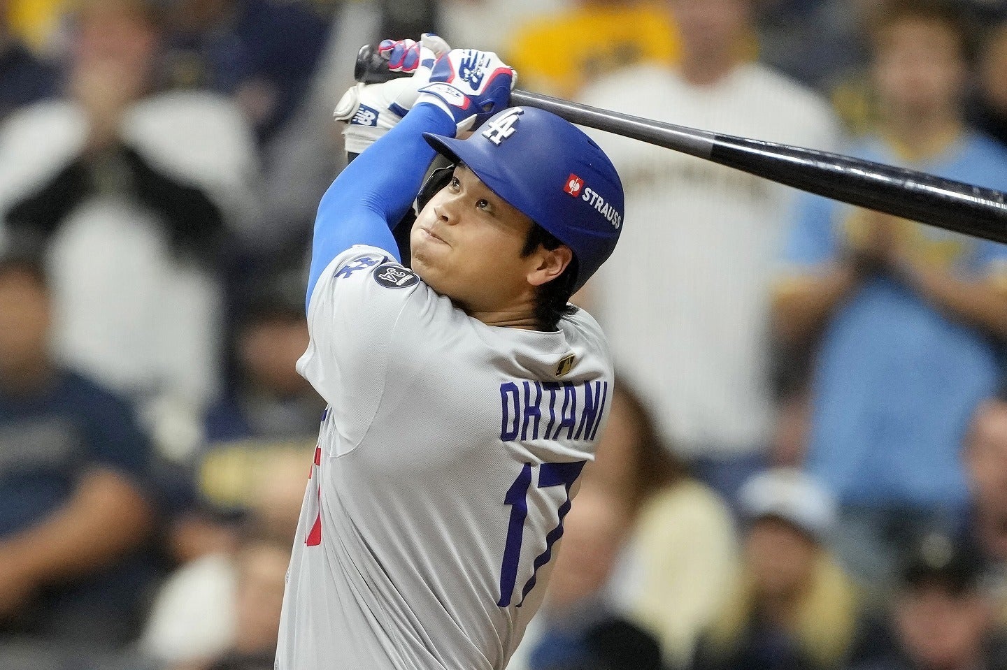 フリーバッティング練習を行なった大谷。次戦８試合ぶりの一発が出るか。(C)Getty Images