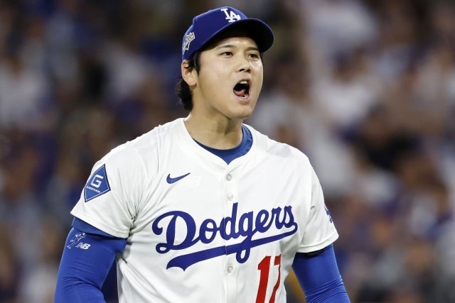 大谷はブルワーズ戦とのNCLS第４戦で先発し、７回途中まで好投した。(C)Getty Images