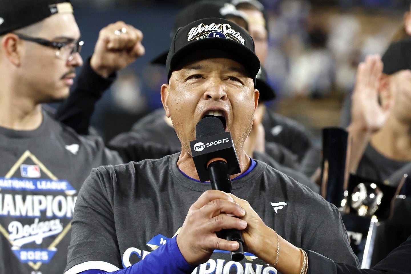 ナ・リーグ優勝決定シリーズで４連勝したドジャース。ロバーツ監督は試合後、批判の声に対して痛烈なメッセージを返した。(C)Getty Images