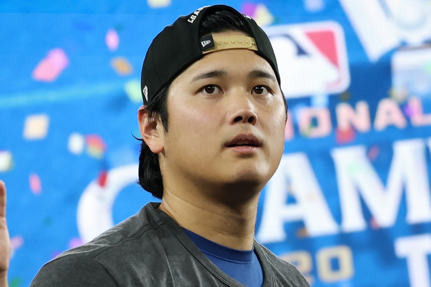 NLCS第４戦のブルワーズ戦で10奪三振＆３本塁打。この２つの記録を同一試合で達成したのは大谷が史上初だ。(C)Getty Images