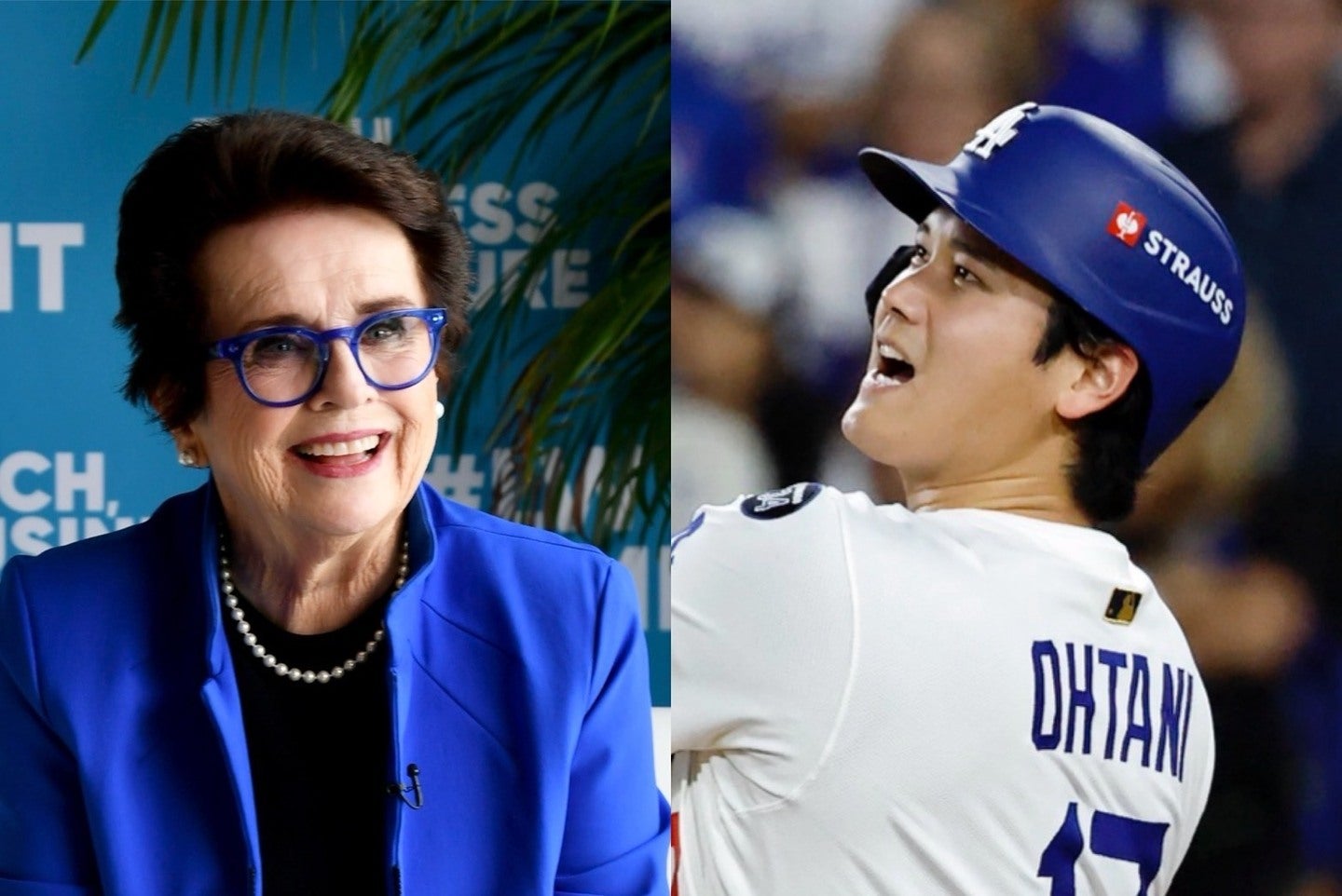 キング氏（左）が大谷（右）の偉業を称えた。（C）Getty Images