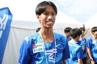 東海大の箱根駅伝出場に貢献し、レース後に笑顔を見せるロホマン。写真：滝川敏之