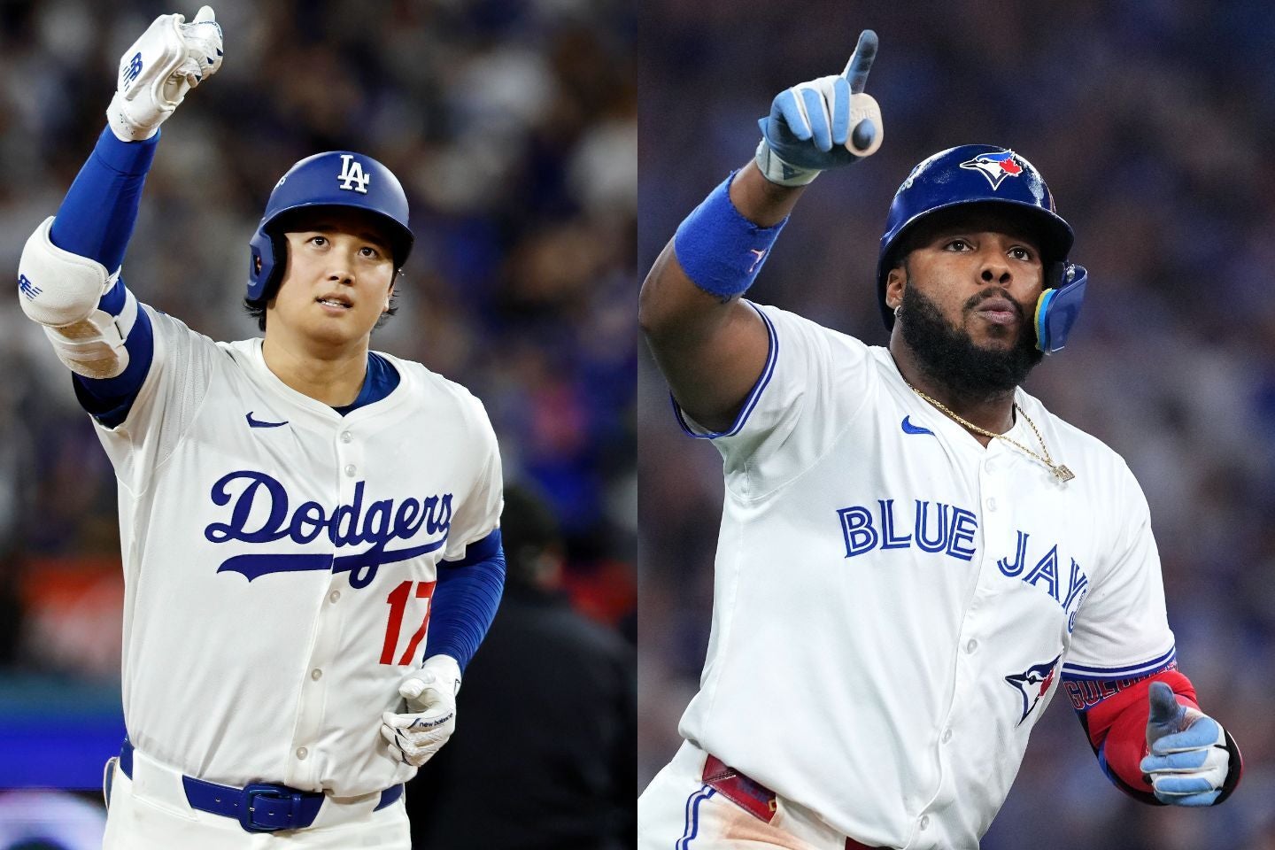 両チームを代表するスラッガー、大谷（右）とゲレーロJr.（左）。(C)Getty Images