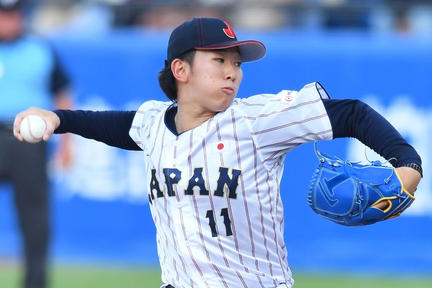 楽天から２位指名を受けた早稲田大の伊藤樹。日米大学野球でも登板した。写真：鈴木颯太朗