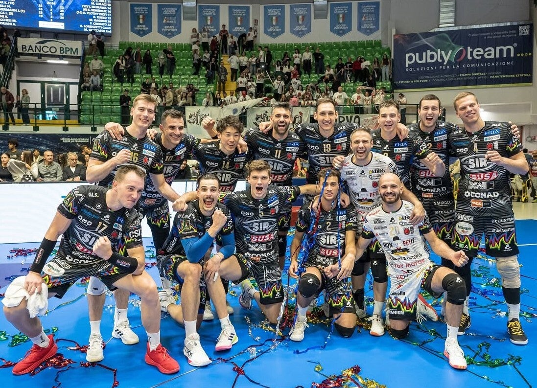 敵地での開幕戦を勝利したペルージャ。画像提供:Sir Susa Scai Perugia