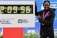 24年のシカゴマラソンで驚異的な世界記録を達成したチェプンゲティッチ。(C)Getty Images
