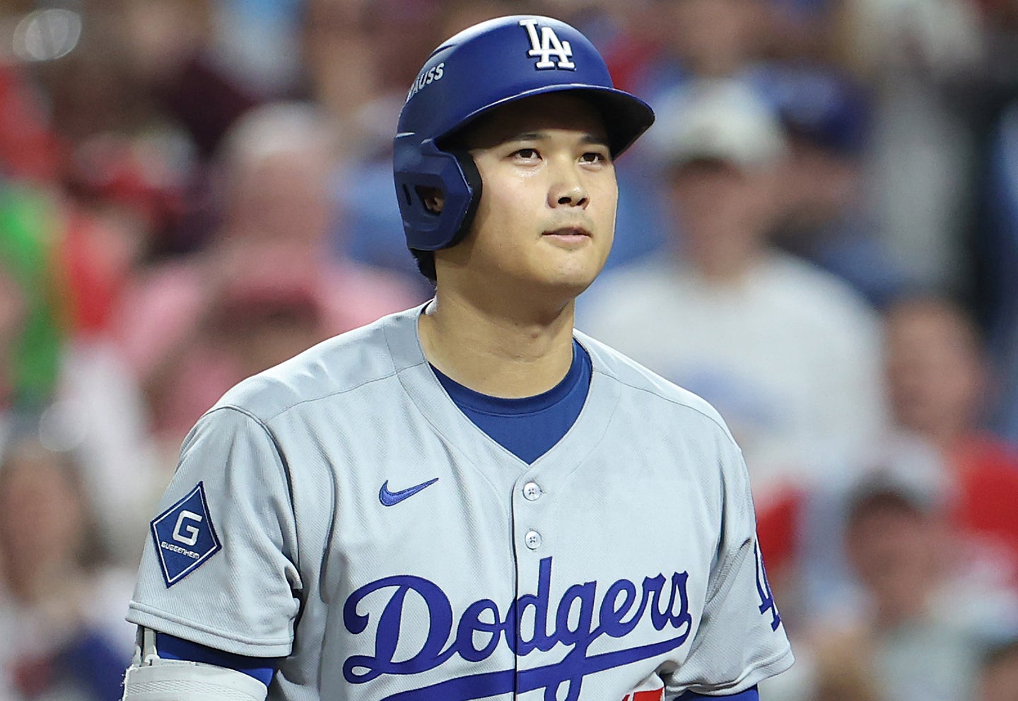WS第1戦の第2打席はファーストゴロの大谷。(C) Getty Images