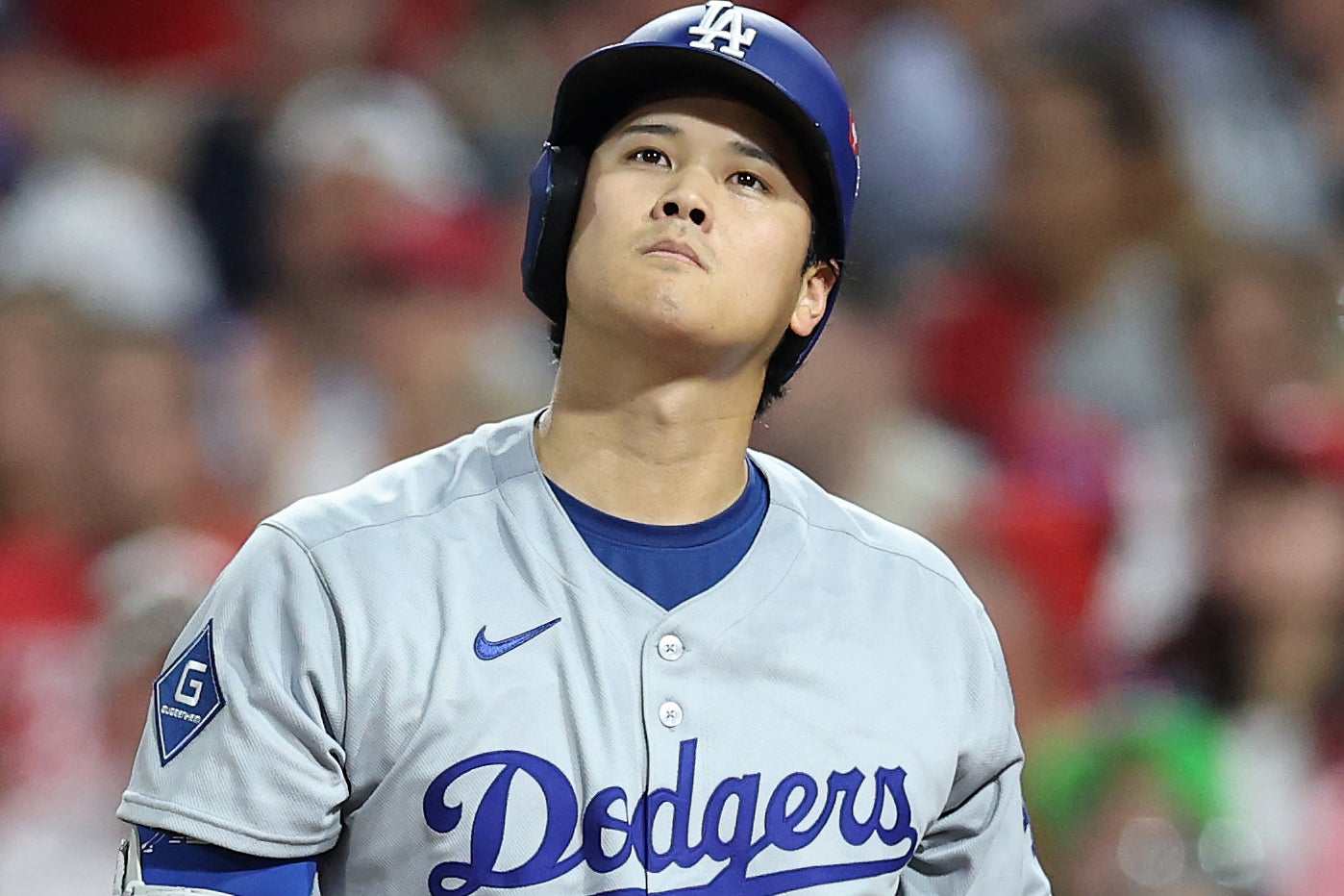 WS第1戦の第3打席は見逃し三振の大谷。(C) Getty Images