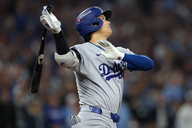 WS第1戦でホームランを放った大谷。(C)Getty Images