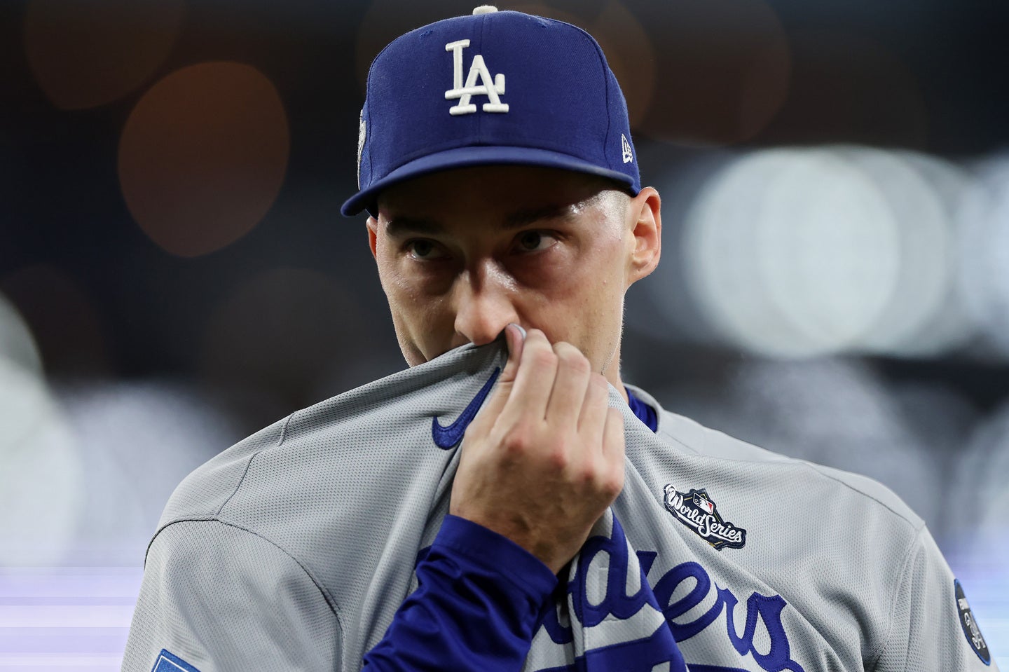 ６回にデッドボールを与え、まさかの降板となったスネル。(C) Getty Images