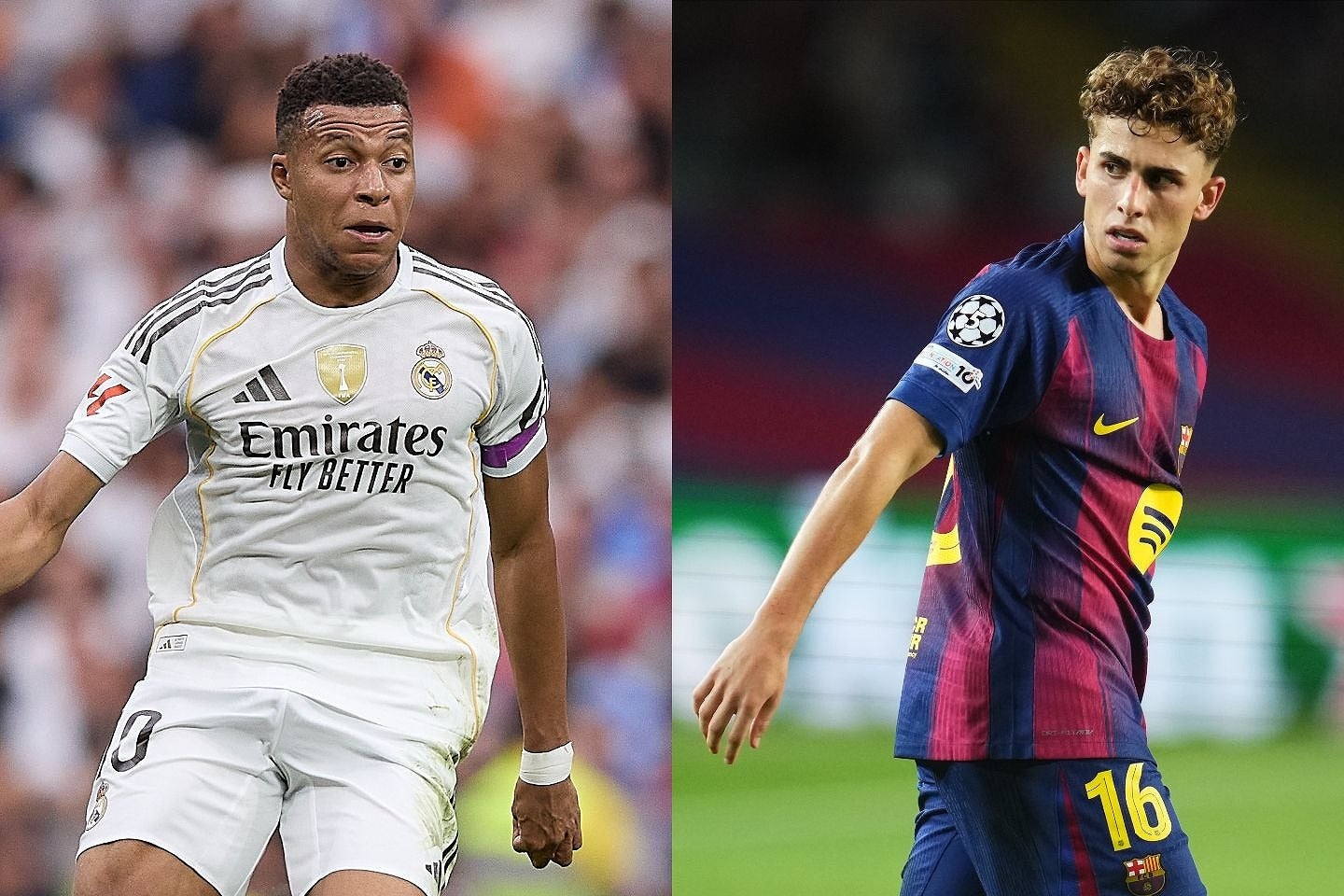 現在絶好調のふたり。エムバペがバルサの最終ラインを切り裂くのか、それともフェルミンがマドリー相手にゴールを量産するのか。(C)Getty Images