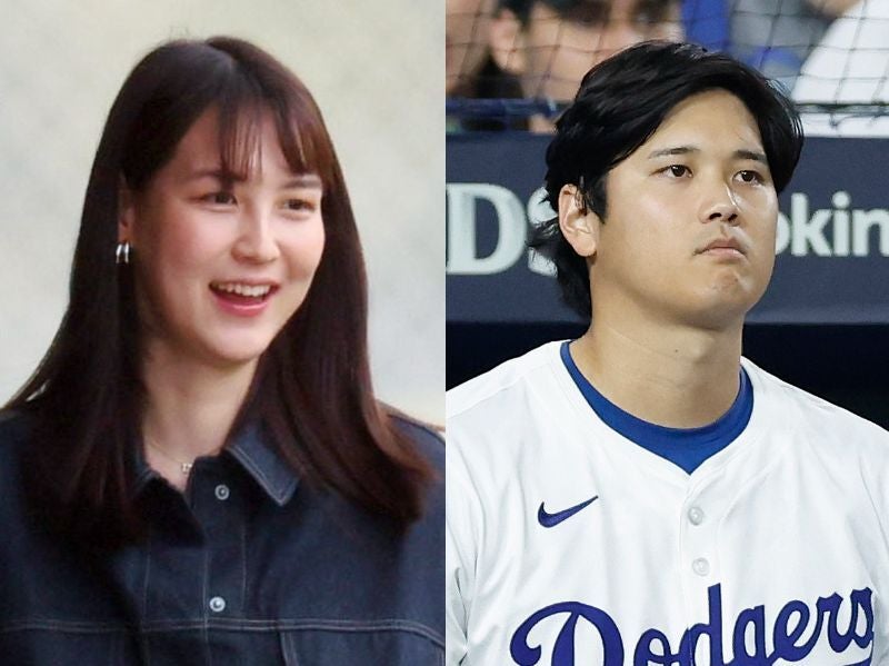 敵地トロントで大ブーイングを浴びた大谷翔平(右)。しかし、妻の真美子さん(左)は、そのチャントを気に入っていたことを明かした。写真:産経新聞社、Getty Images、
