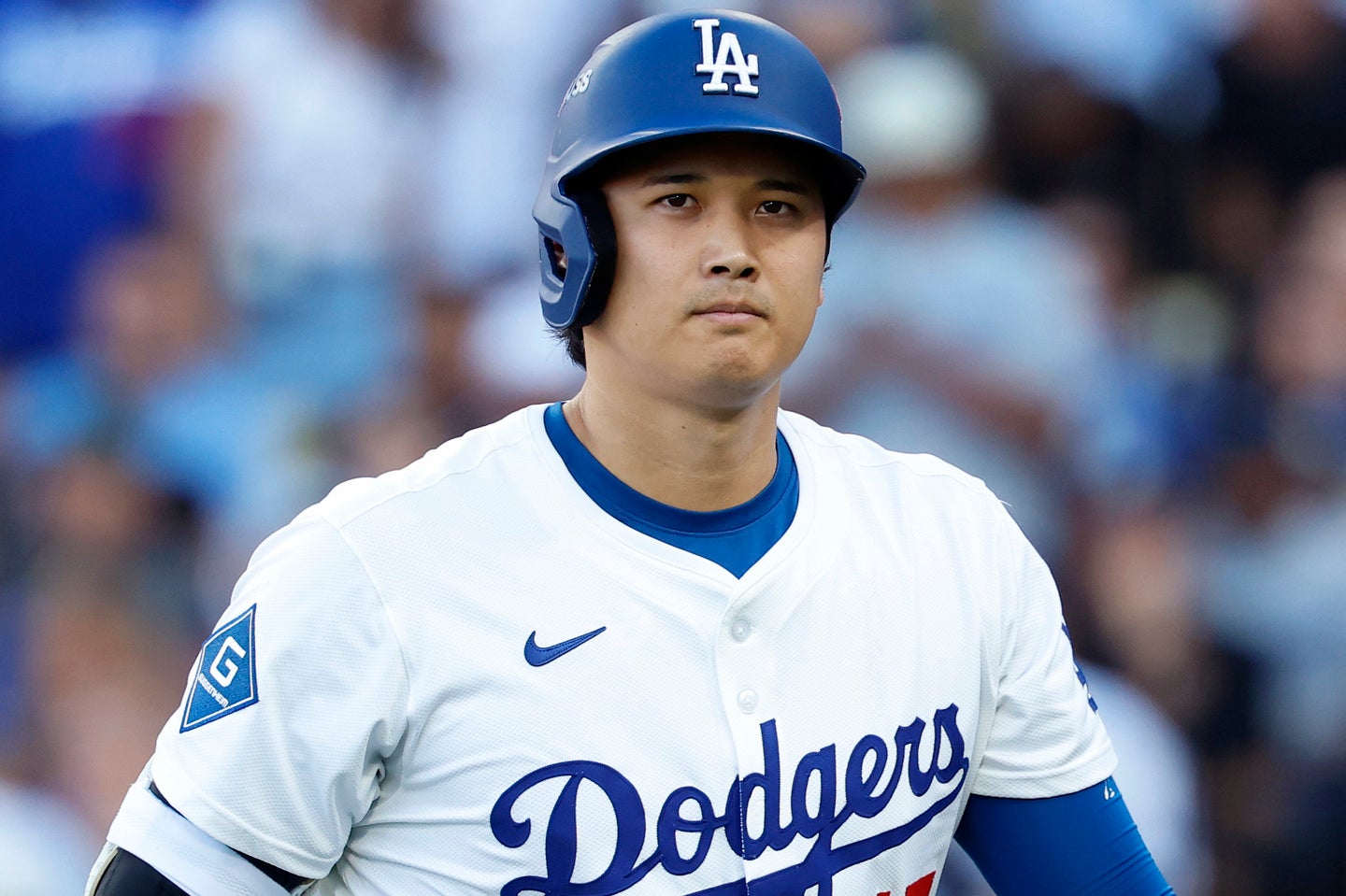 3回の第2打席でソロアーチを放った大谷。試合前の球場入りの姿にもファンの注目が集まった。(C)Getty Images