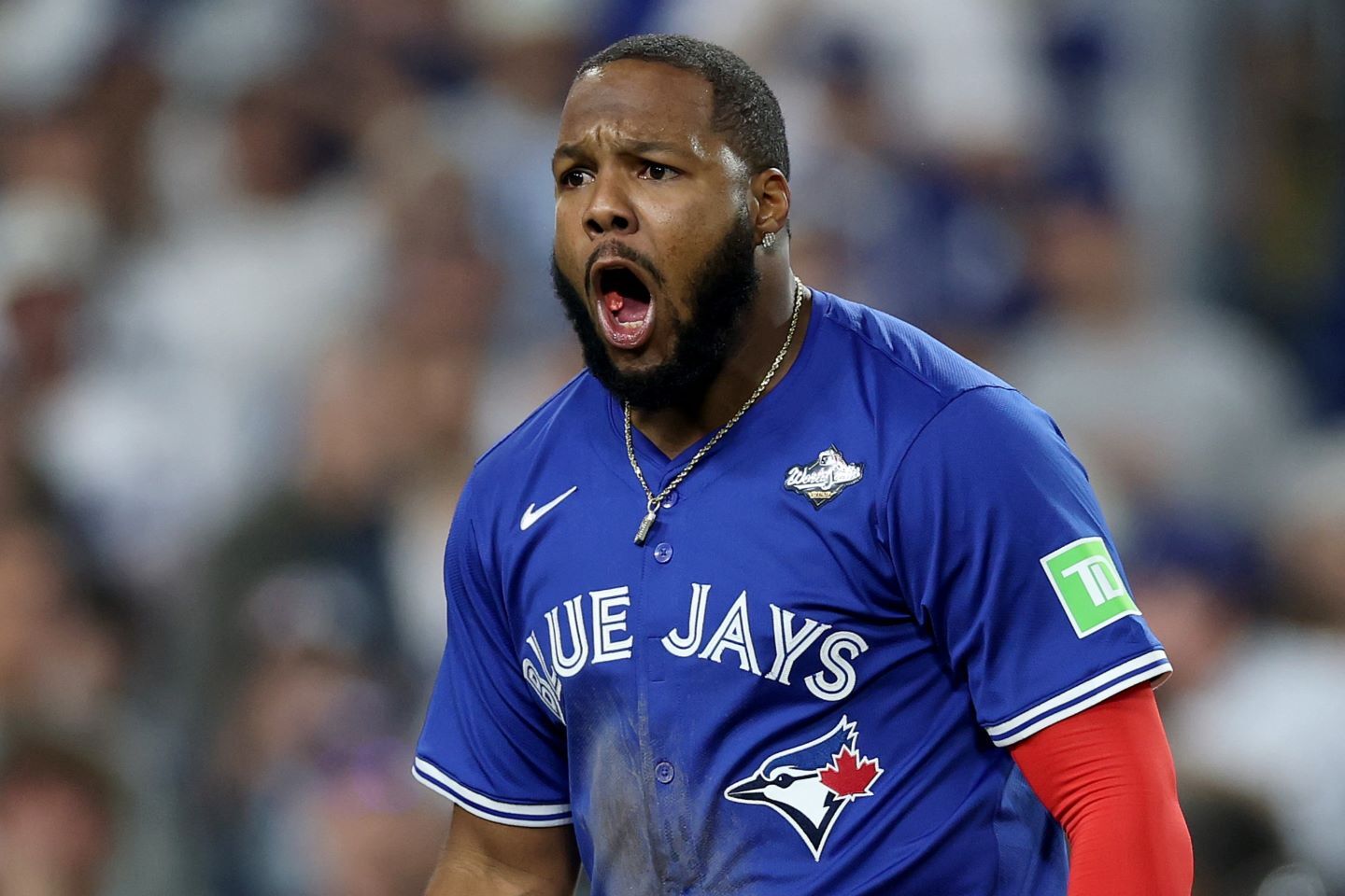 値千金の好守を見せたゲレーロJr.。(C) Getty Images