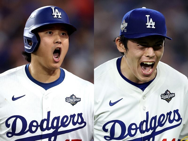 この日、2本のホームランを放った大谷(左)と好投を披露した佐々木(右)。(C)Getty Images