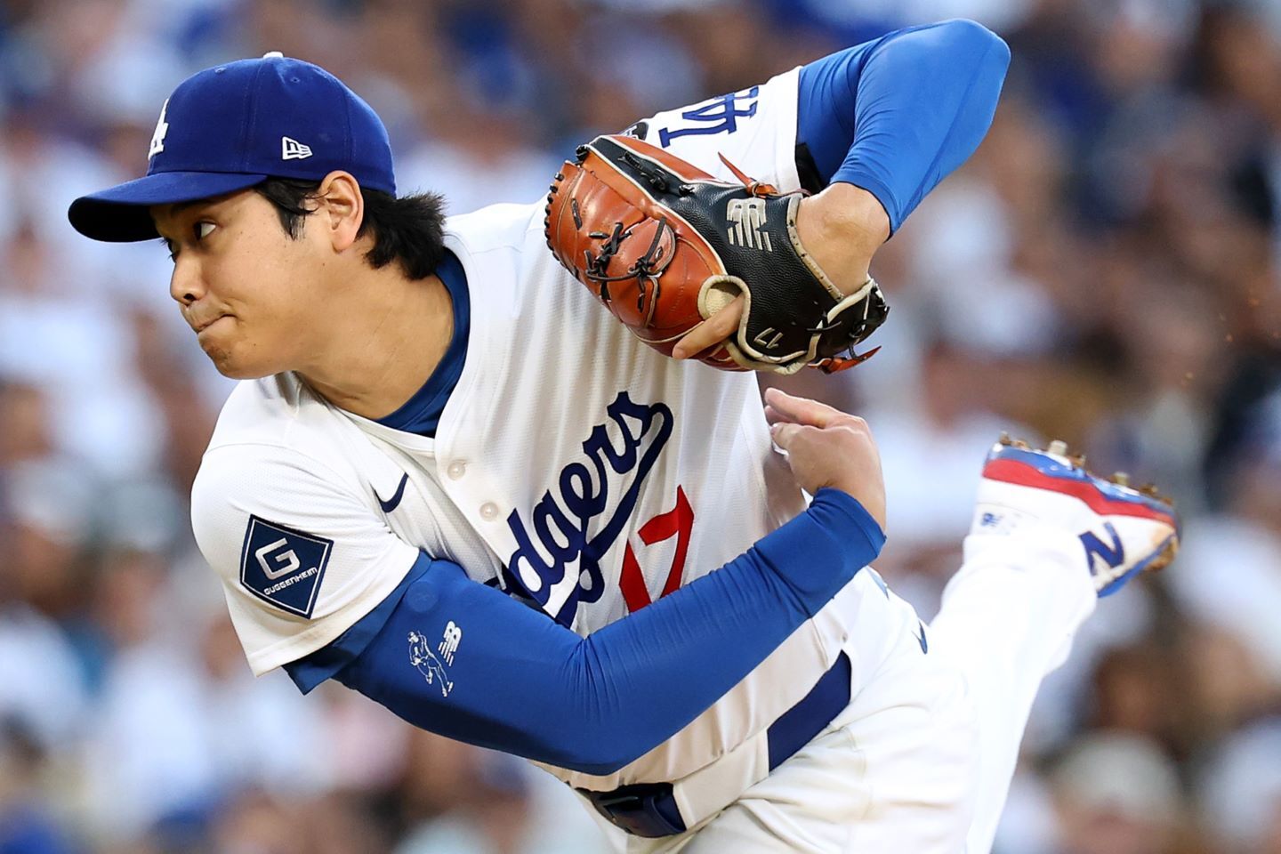 WS第４戦のマウンドに立った大谷。（C）Getty Images