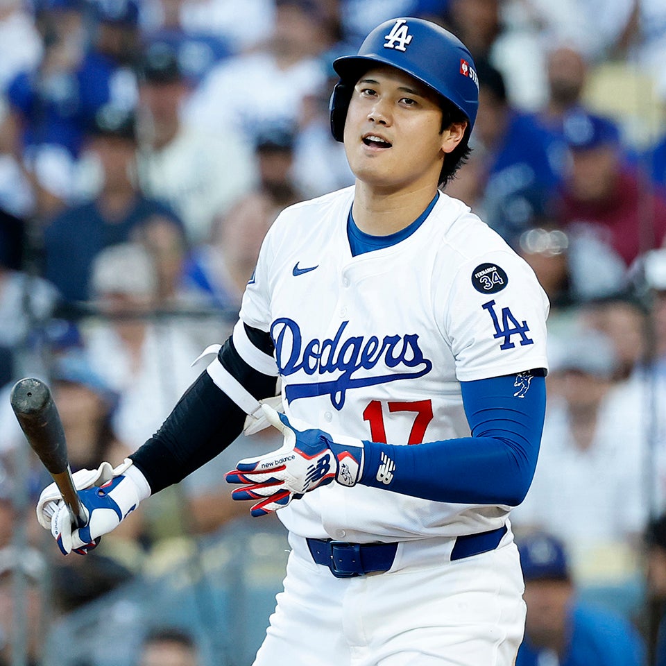 WS第4戦に出場した大谷。第4打席はセカンドゴロだった。(C)Getty Images