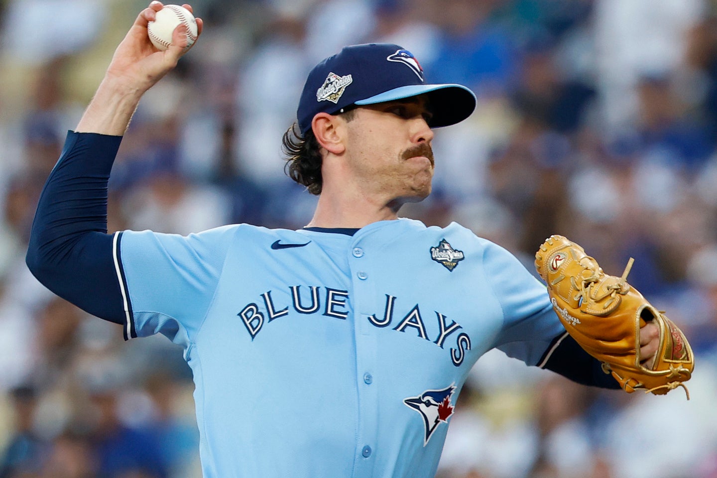 WS第4戦で先発登板したブルージェイズのビーバー。大谷翔平から三振を奪った。(C)Getty Images