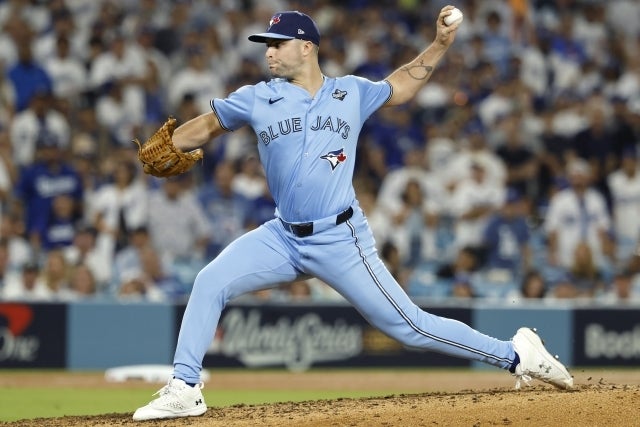 ドジャース戦の６回に登板し、打者２人を完璧に抑えたフルハーティ。(C)Getty Images